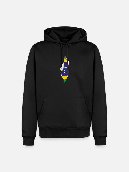 drapeau brésilien fier brésil - Sweat à capuche Premium bio Homme - noir