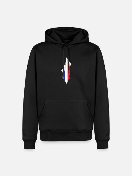france flag proud french - Men’s Premium Organic Hoodie - black