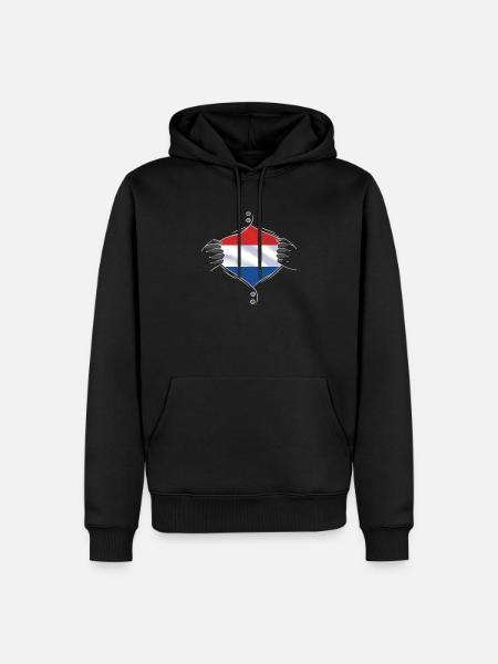 drapeau des Pays-Bas fier - Sweat à capuche Premium bio Homme - noir