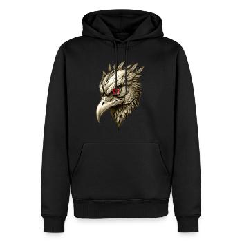 L’oiseau - Sweat à capuche Premium bio Homme - noir - Devant - Nico (187cm)