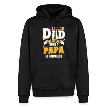 Honneur d’être père Papa Inestimable Homme de famille - Sweat à capuche Premium bio Homme - noir - Devant - Nico (187cm)