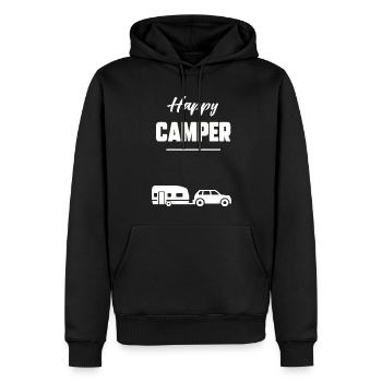 Happy camper - Sweat à capuche Premium bio Homme - noir - Devant - Nico (187cm)