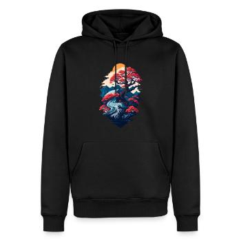 Beautiful bonsai tree scenery - Men’s Premium Organic Hoodie - black - Front - Nico (187cm)