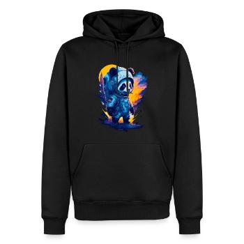 Niedlicher Panda-Astronaut - Männer Premium Bio Hoodie - Schwarz - Vorne - Nico (187cm)