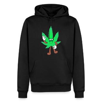 Der Bloom - Weed Cannabis Stoned Hanf Marihuana - Männer Premium Bio Hoodie - Schwarz - Vorne - Nico (187cm)