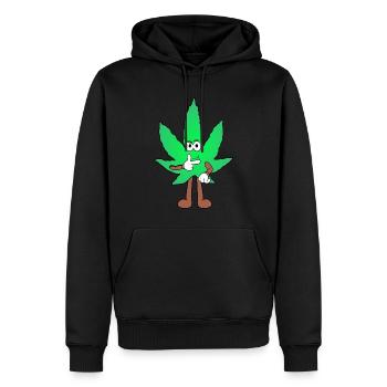 Der Bloom - Weed Cannabis Stoned Hanf Marihuana - Männer Premium Bio Hoodie - Schwarz - Vorne - Nico (187cm)