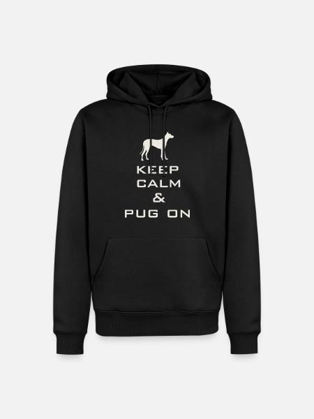 Restez calme et carlin - Sweat à capuche Premium bio Homme - noir