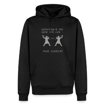 cooler - Männer Premium Bio Hoodie - Schwarz - Vorne - Nico (187cm)