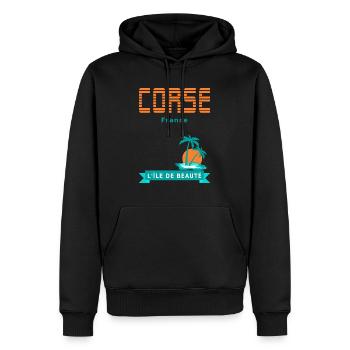 Korsika - die Insel der Schönheit - Männer Premium Bio Hoodie - Schwarz - Vorne - Nico (187cm)