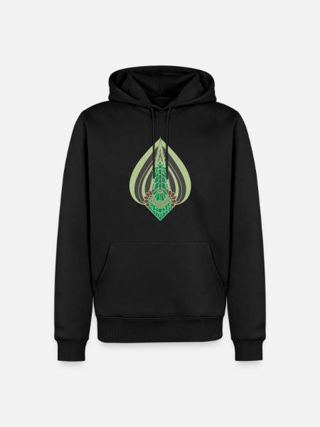 Grünes Blatt - Männer Premium Bio Hoodie - Schwarz