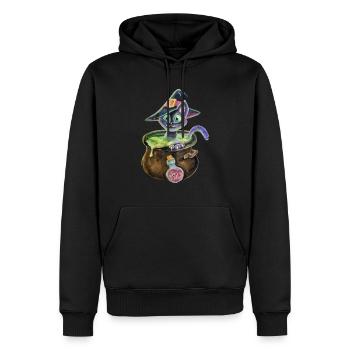 Witch cat in a pot - Men’s Premium Organic Hoodie - black - Front - Nico (187cm)