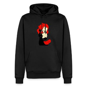 Elegant Dark Gothic Metal Hoodie Tshirt Fashion - Men’s Premium Organic Hoodie - black - Front - Nico (187cm)