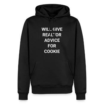 Will Give Realtor Advice For Cookie - Men’s Premium Organic Hoodie - black - Front - Nico (187cm)