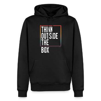 Think outside the Box - Men’s Premium Organic Hoodie - black - Front - Nico (187cm)