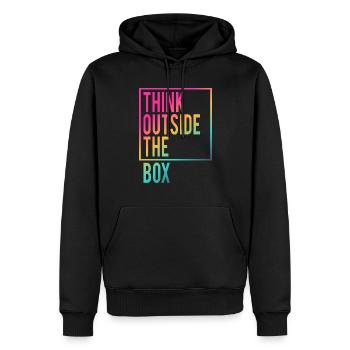 Think outside the Box - Men’s Premium Organic Hoodie - black - Front - Nico (187cm)