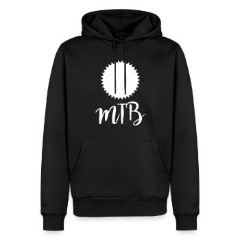 Biking Running Marathon Triathlon Bike - Men’s Premium Organic Hoodie - black - Front - Nico (187cm)
