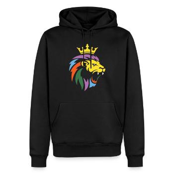 Löwe - Männer Premium Bio Hoodie - Schwarz - Vorne - Nico (187cm)