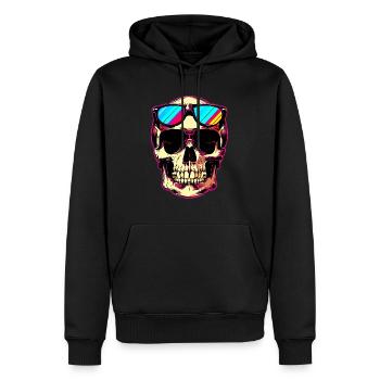 Skull and sunglasses - Men’s Premium Organic Hoodie - black - Front - Nico (187cm)