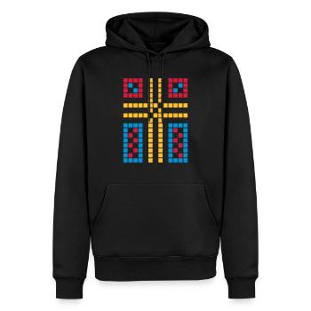 Cross Pattern Graphic - Vector - Men’s Premium Organic Hoodie - black - Front - Nico (187cm)
