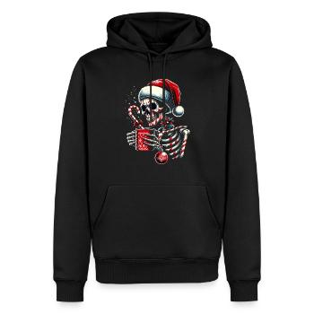 Ami squelette festif - Sweat à capuche Premium bio Homme - noir - Devant - Nico (187cm)