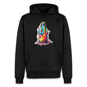 Magische Flasche / Korken / bunt / farbenfroh - Männer Premium Bio Hoodie - Schwarz - Vorne - Nico (187cm)