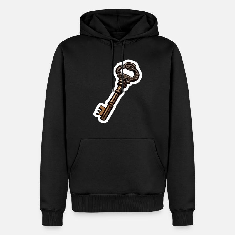 Clé / Serrure / Verrouillé / Sécurité - Sweat à capuche Premium bio Homme - noir