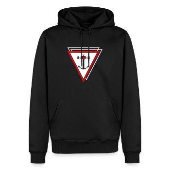 Triangle Ancre Amour - Sweat à capuche Premium bio Homme - noir - Devant - Nico (187cm)