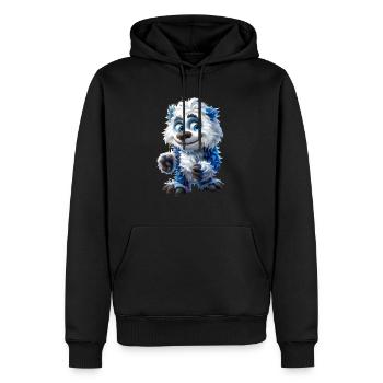 Yeti #lovely toons - Männer Premium Bio Hoodie - Schwarz - Vorne - Nico (187cm)