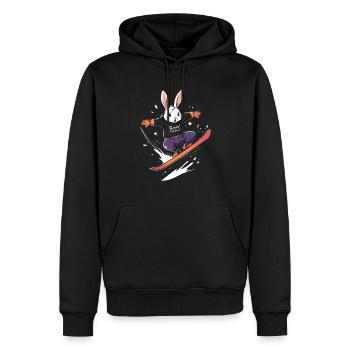 Snowboard-Hase - Männer Premium Bio Hoodie - Schwarz - Vorne - Nico (187cm)