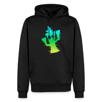 Funny Anxious Cactus - Men’s Premium Organic Hoodie - black - Front - Nico (187cm)