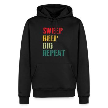 Sweep Beep Dig Swear Repeat Detectors - Men’s Premium Organic Hoodie - black - Front - Nico (187cm)