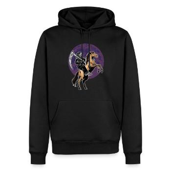 Halloween Skelett auf Pferd - Männer Premium Bio Hoodie - Schwarz - Vorne - Nico (187cm)