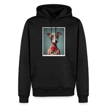 Italian Greyhound Valentins Tag - Männer Premium Bio Hoodie - Schwarz - Vorne - Nico (187cm)