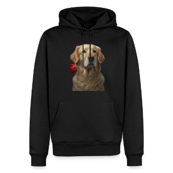 Golden Retriever Valentins Tag - Männer Premium Bio Hoodie - Schwarz - Vorne - Nico (187cm)