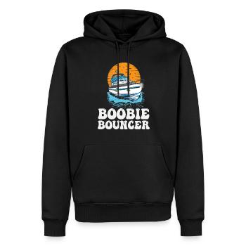Boobie Bouncer Funny Motorboating Quote Pontoon - Männer Premium Bio Hoodie - Schwarz - Vorne - Nico (187cm)