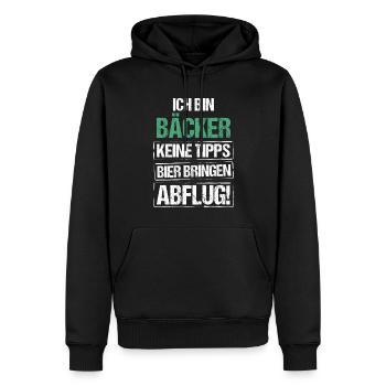 Je suis boulanger - apportez de la bière et partez - Sweat à capuche Premium bio Homme - noir - Devant - Nico (187cm)