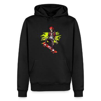 Skateboard Squelette - Sweat à capuche Premium bio Homme - noir - Devant - Nico (187cm)