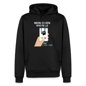 mon chien m'appelle Cadeau A offrir Fan De Chien - Sweat à capuche Premium bio Homme - noir - Devant - Nico (187cm)