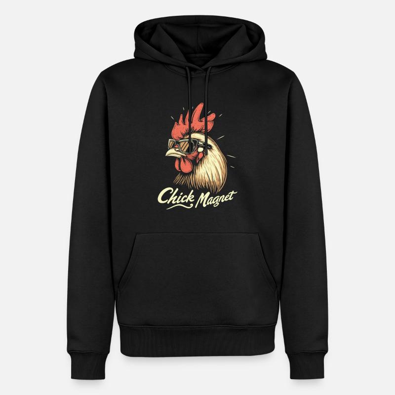 Aimant poussin - Sweat à capuche Premium bio Homme - noir