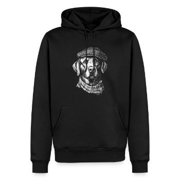 Labrador flat cap Labbi dogs dog retriever - Men’s Premium Organic Hoodie - black - Front - Nico (187cm)