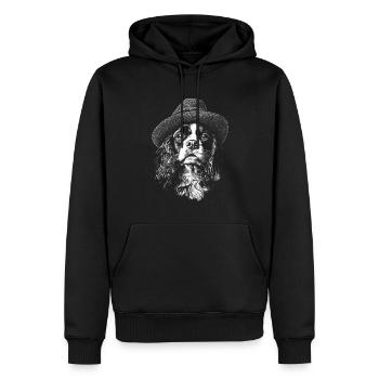 Cavalier King Charles Spaniel Hat Chien - Sweat à capuche Premium bio Homme - noir - Devant - Nico (187cm)