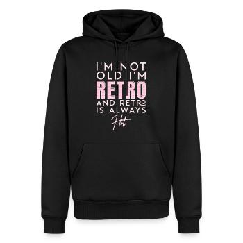 Ich bin nicht alt, ich bin Retro Vintage Humor - Männer Premium Bio Hoodie - Schwarz - Vorne - Nico (187cm)