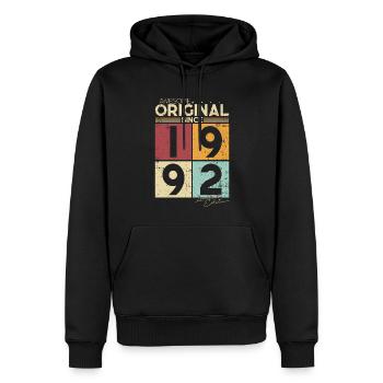 Original 1992 vintage birthday gift - Men’s Premium Organic Hoodie - black - Front - Nico (187cm)