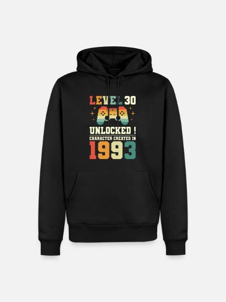 Level 30 Birthday Gamer 30 Jahre - Männer Premium Bio Hoodie - Schwarz