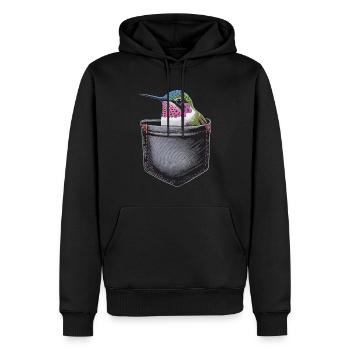 Kolibri - Männer Premium Bio Hoodie - Schwarz - Vorne - Nico (187cm)