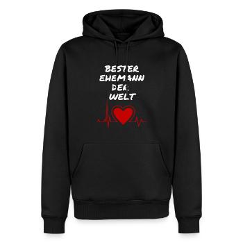 Bester Ehemann der Welt - Männer Premium Bio Hoodie - Schwarz - Vorne - Nico (187cm)