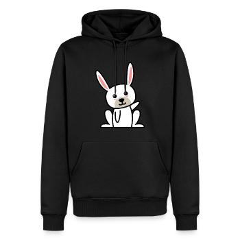 Hase Comic Tier - Männer Premium Bio Hoodie - Schwarz - Vorne - Nico (187cm)