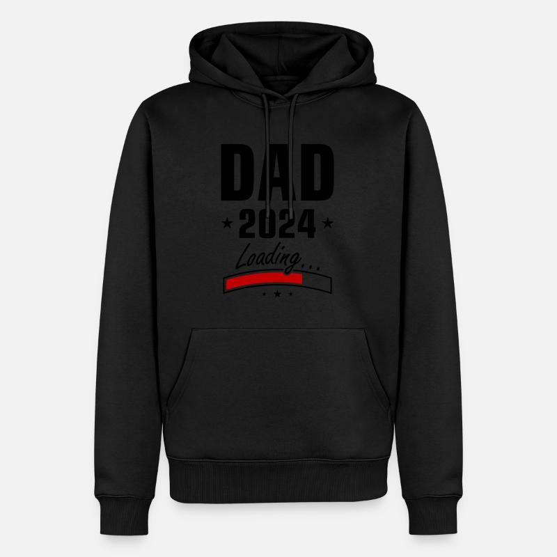 Dad 2024 Loading Papa - Männer Premium Bio Hoodie - Schwarz
