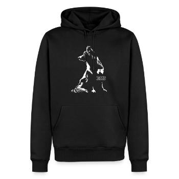 Silhouette Australienne Berger Australien Wilsigns - Sweat à capuche Premium bio Homme - noir - Devant - Nico (187cm)