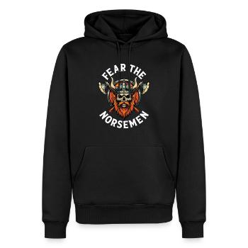 Fear the Norsemen - Wikinger Totenkopf - Männer Premium Bio Hoodie - Schwarz - Vorne - Nico (187cm)